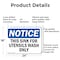 Signmission This Sink For Utensil Wash Only, 24 in W x Rectangle, Aluminum OS-2PACK-NS-A-1824-L-16709 - alternate 5